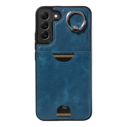 Samsung Galaxy S22+ 5G Case with Calf Texture, Card Slot & Ring Holder