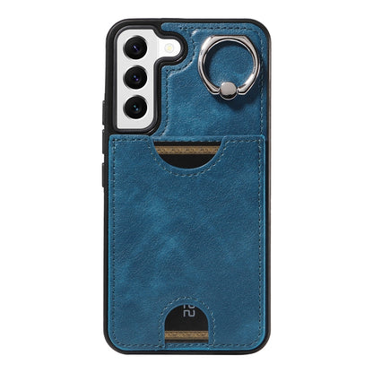 Samsung Galaxy S22 5G Case with Calf Texture, Card Slot & Ring Holder