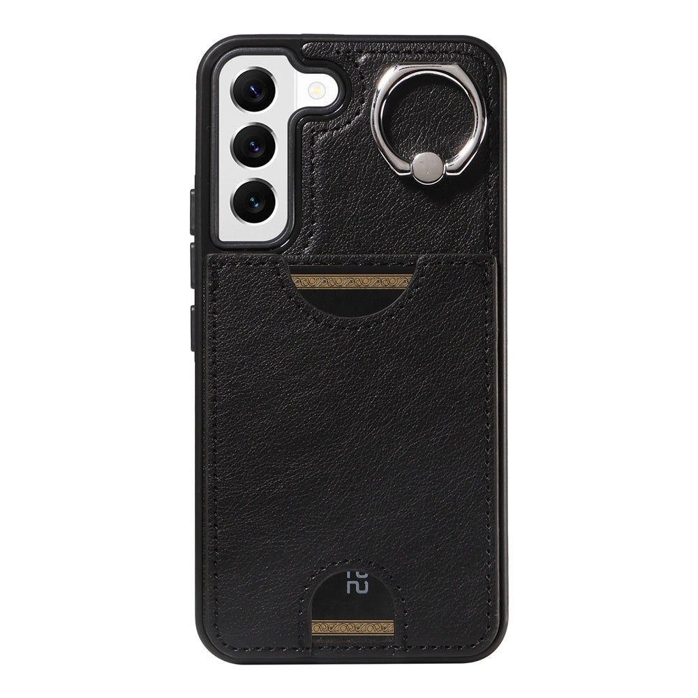 Samsung Galaxy S22 5G Case with Calf Texture, Card Slot & Ring Holder