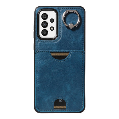 Samsung Galaxy A73 5G Case with Calf Texture, Card Slot, & Ring Holder