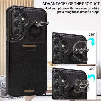 Samsung Galaxy A54 5G Calf Texture Card Slot Ring Holder Phone Case