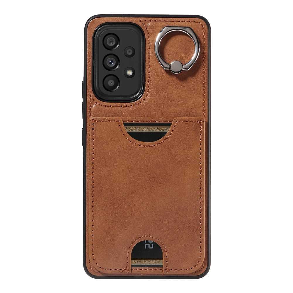 Samsung Galaxy A53 5G Case with Calf Texture, Card Slot, & Ring Holder