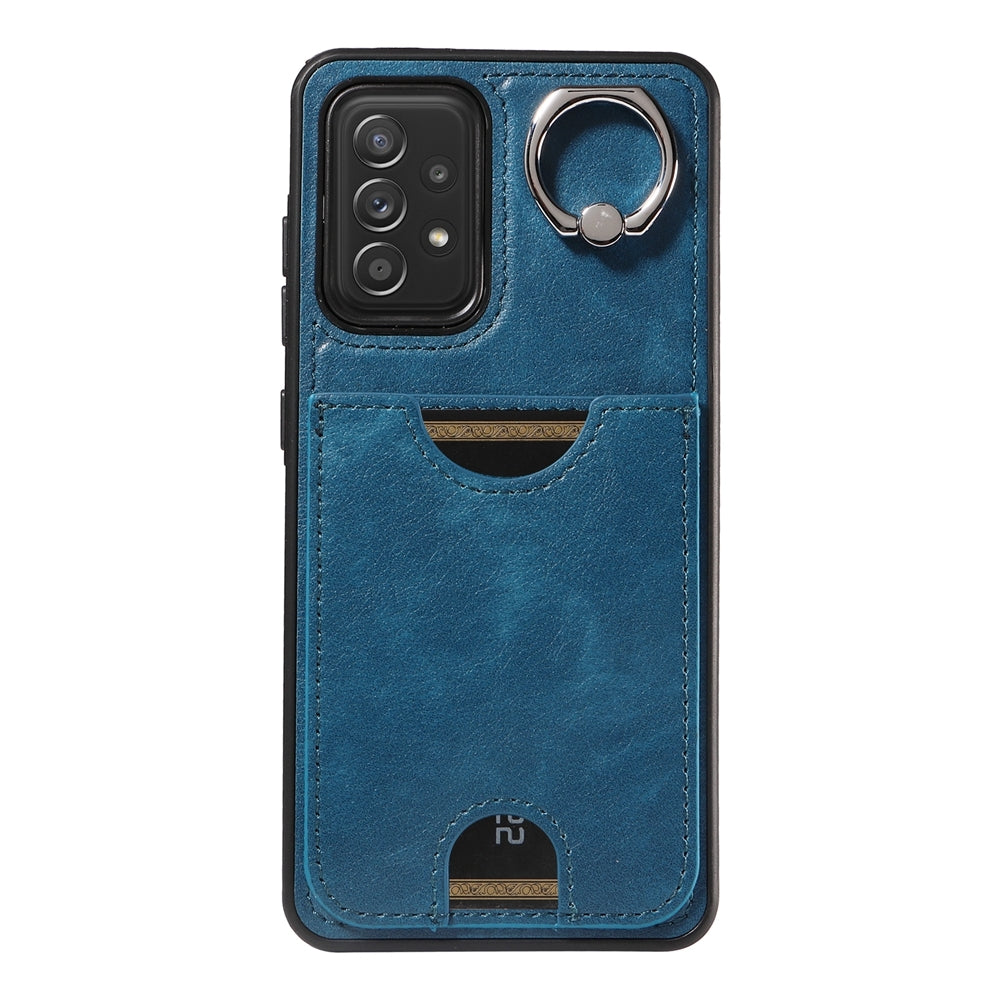 Samsung Galaxy A52/A52s 4G/5G Case with Calf Texture & Ring Holder - Durable Card Slot Design