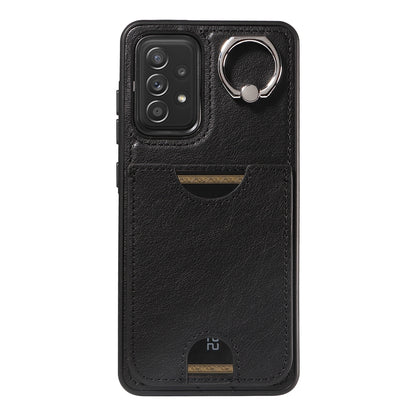 Samsung Galaxy A52/A52s 4G/5G Case with Calf Texture & Ring Holder - Durable Card Slot Design