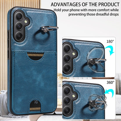 Samsung Galaxy A34 5G Calf Texture Card Slot Ring Holder Phone Case