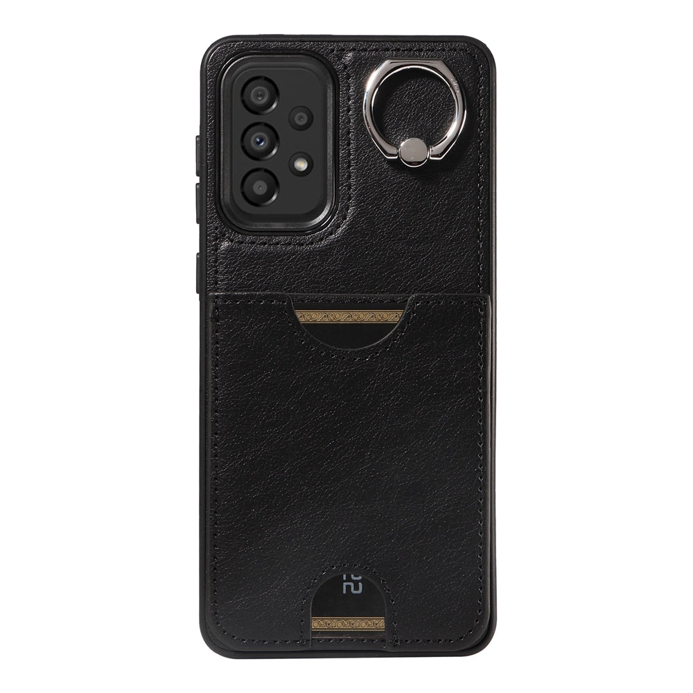 Samsung Galaxy A33 5G Case with Calf Texture, Card Slot & Ring Holder