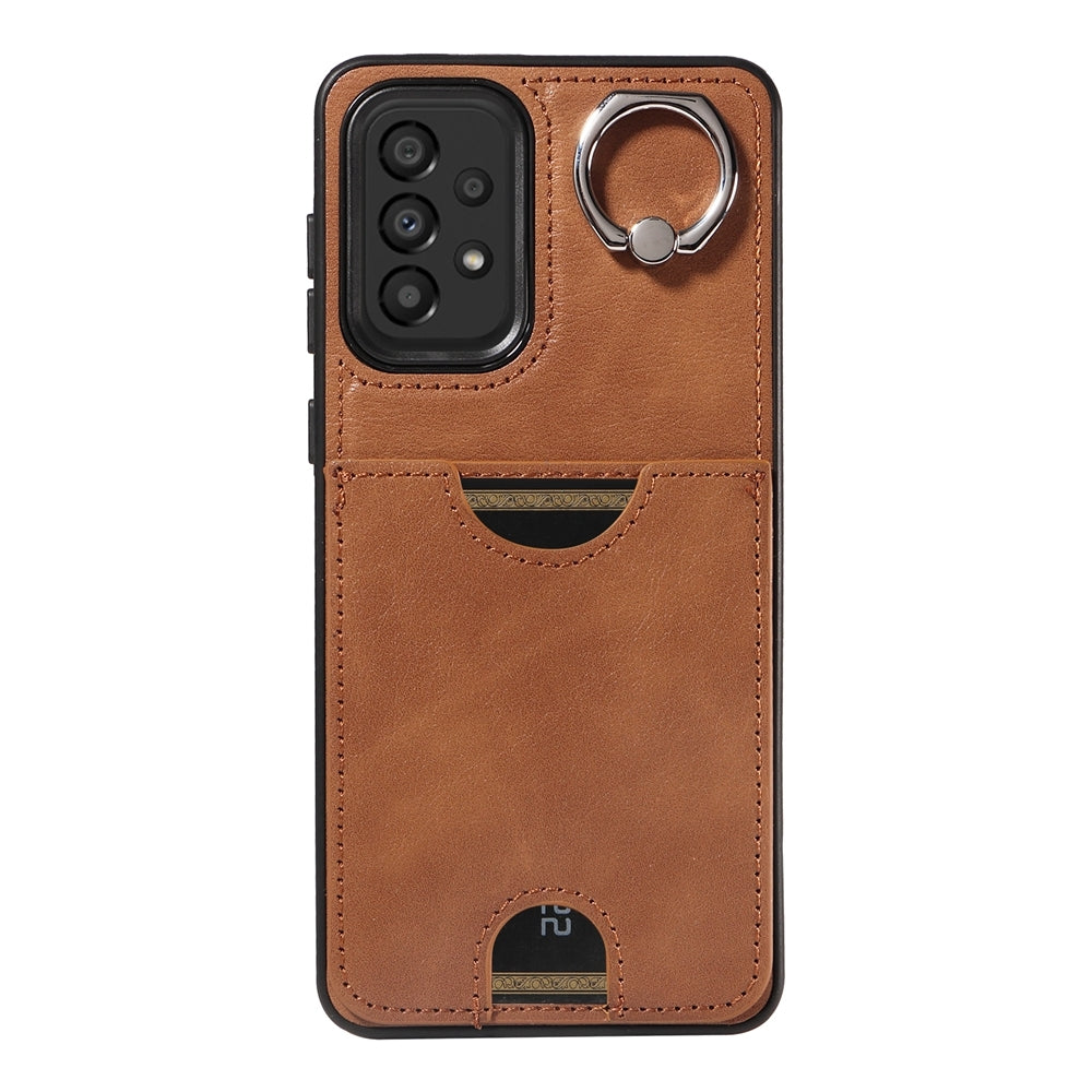 Samsung Galaxy A33 5G Case with Calf Texture, Card Slot & Ring Holder