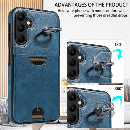 Samsung Galaxy A24 4G Calf Texture Card Slot Ring Holder Phone Case