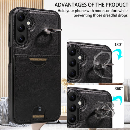 Samsung Galaxy A24 4G Calf Texture Card Slot Ring Holder Phone Case