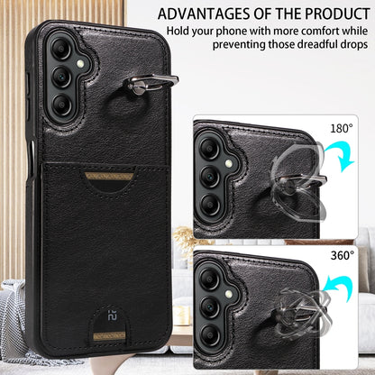 Samsung Galaxy A14 4G/5G Calf Texture Card Slot Ring Holder Phone Case