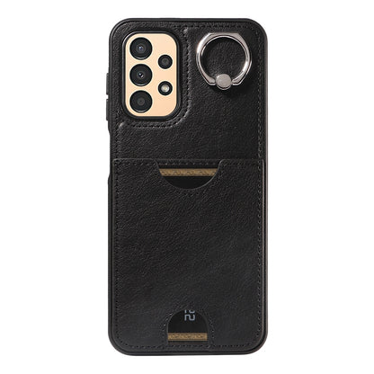 Samsung Galaxy A13 4G Case with Calf Texture, Card Slot & Ring Holder