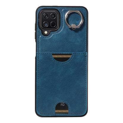 Samsung Galaxy A12 4G Case with Calf Texture & Ring Holder - Durable Card Slot Design