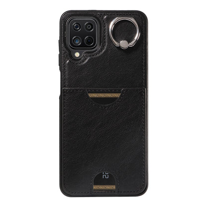 Samsung Galaxy A12 4G Case with Calf Texture & Ring Holder - Durable Card Slot Design