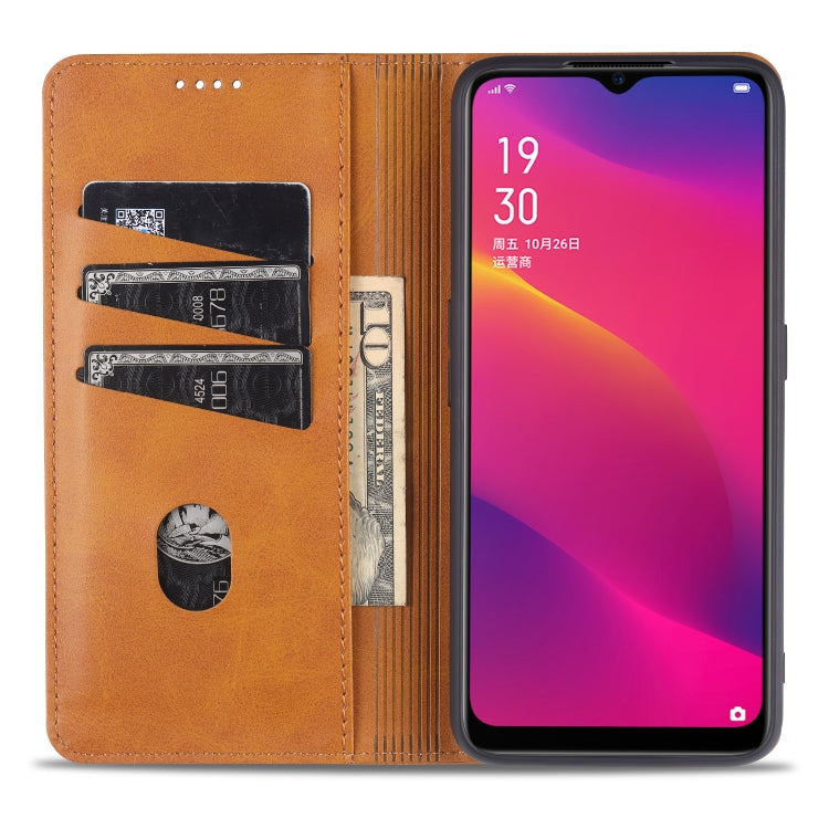 OPPO A9 2020 Leather Wallet Case with Card Holder & Magnetic Closure