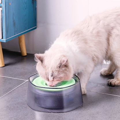 Pet Water Bowl with Floating Disk - Splash-Proof & Dust-Free - for Cats and Small Dogs