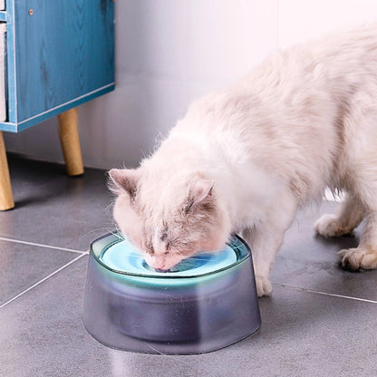 Pet Water Bowl with Floating Disk - Splash-Proof & Dust-Free - for Cats and Small Dogs