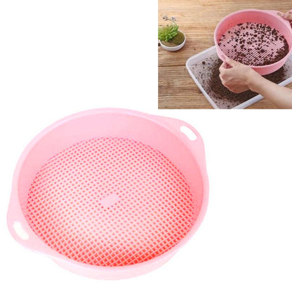 Plastic Mesh Sieve Filter Gravel Stone Tool Soil Particle Sieve with Handrail Gardening Supplies