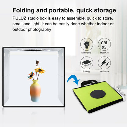 PULUZ 30cm Foldable Ring Light Photo Studio Tent Kit with 6 Colour Backdrops