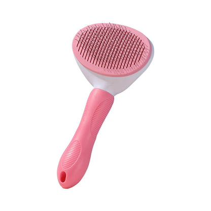 Automatic Stainless Steel Pet Comb - Easy Clean Needle Brush for Dogs & Cats