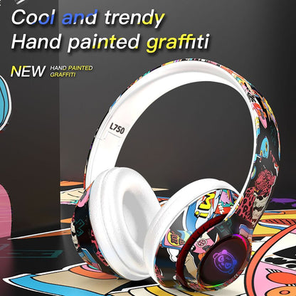 L750 3-in-1 RGB Graffiti Pattern Wireless Gaming Noise Reduction Headset